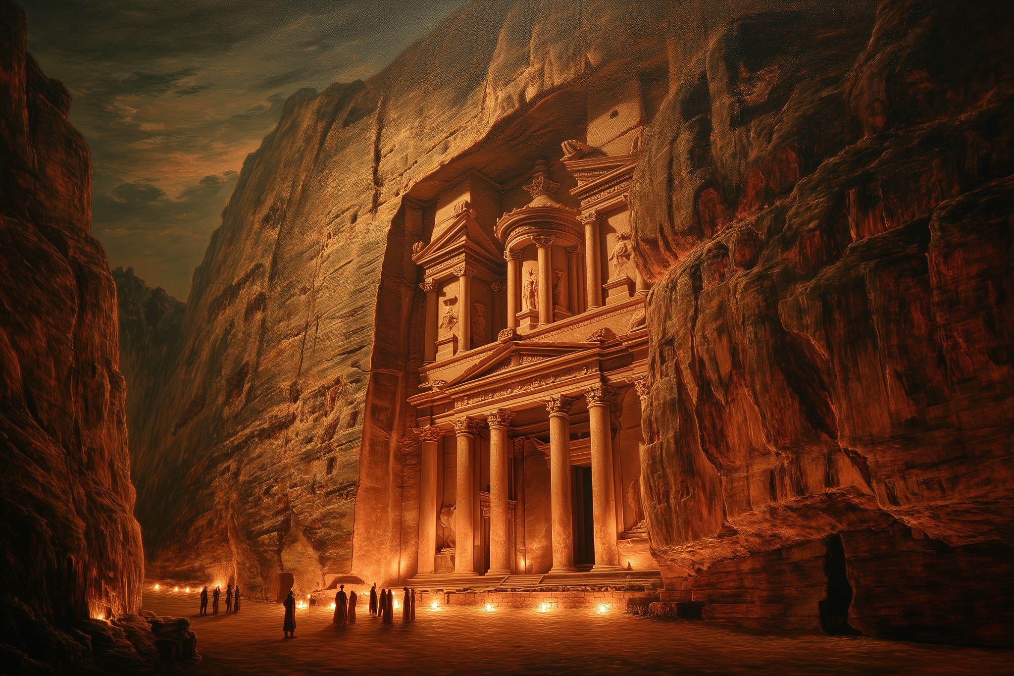 The Treasury of Petra Illuminated by Ancient Light