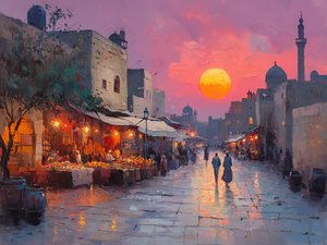 ralzyoud_Painting_Rembrandt_style_Anceint_Amman_in_1800s_sunset_e2cca2ec-fb8e-46c2-b24c-1f5ae08db725.png