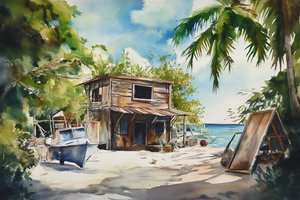ralzyoud_Watercolor_painting_of_the_original_Giligans_Island_TV_1b0f69d1-d2c5-4430-8707-f69943bff992.png