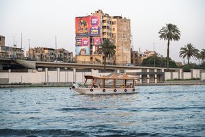 Nile River Cruise Amidst Cairo's Urban Landscape