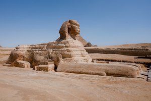 The Majestic Great Sphinx of Giza in the Egyptian Desert