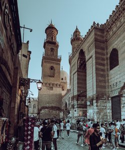 Historic Cairo Street Scene with Islamic Architecture