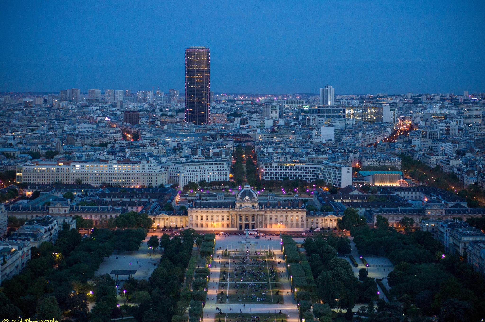 Parisian Panorama: A Night View from the Eiffel Tower