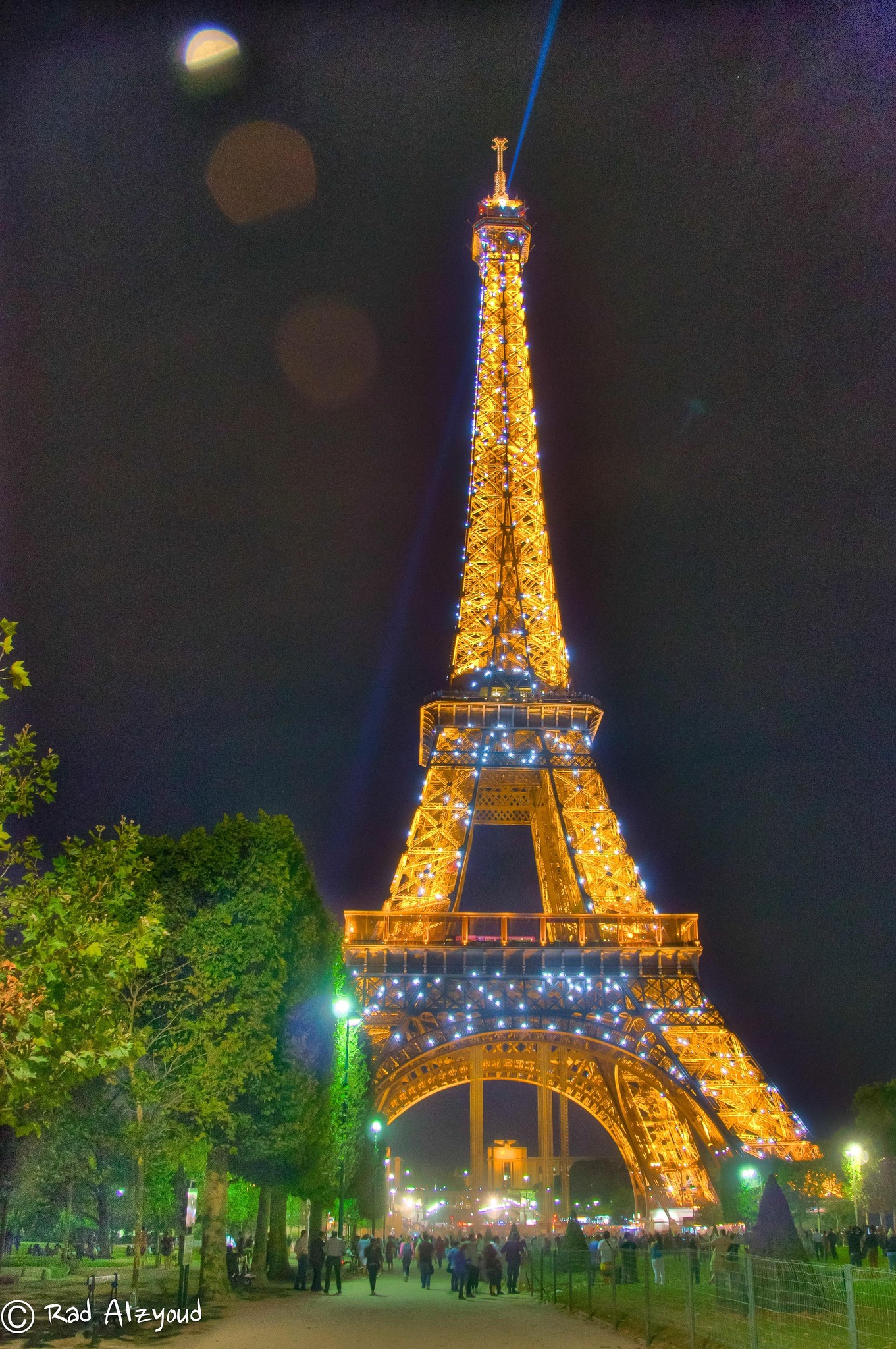 Eiffel Tower Illuminated Under a Night Sky