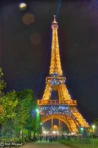 Eiffel Tower Illuminated Under a Night Sky