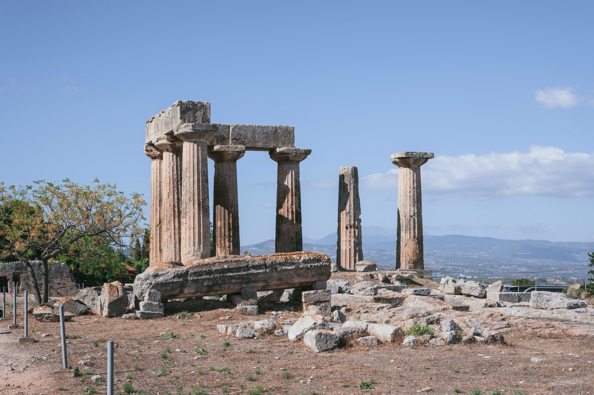Ancient Temple Ruins on a Greek Hillside