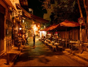 Plaka Night: A Charming Greek Street Scene