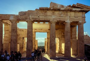 Ancient Glory: The Parthenon's Majestic Columns in Athens