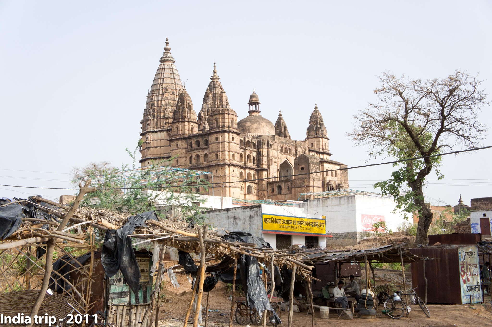 Ornate Temple Amongst Daily Life in Rural India