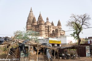 Ornate Temple Amongst Daily Life in Rural India