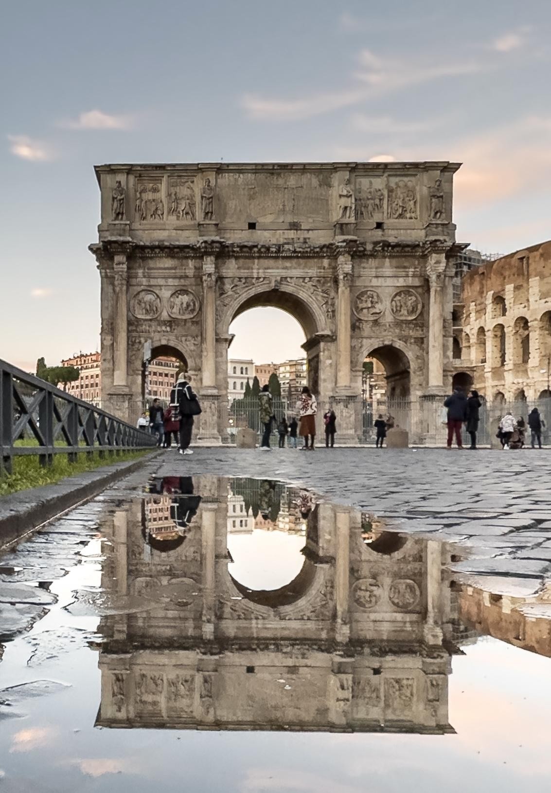 Roman Reflections: The Arch of Constantine Mirrored in Pavement
