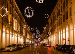 Illuminated Via Roma: A Night in Turin, Italy