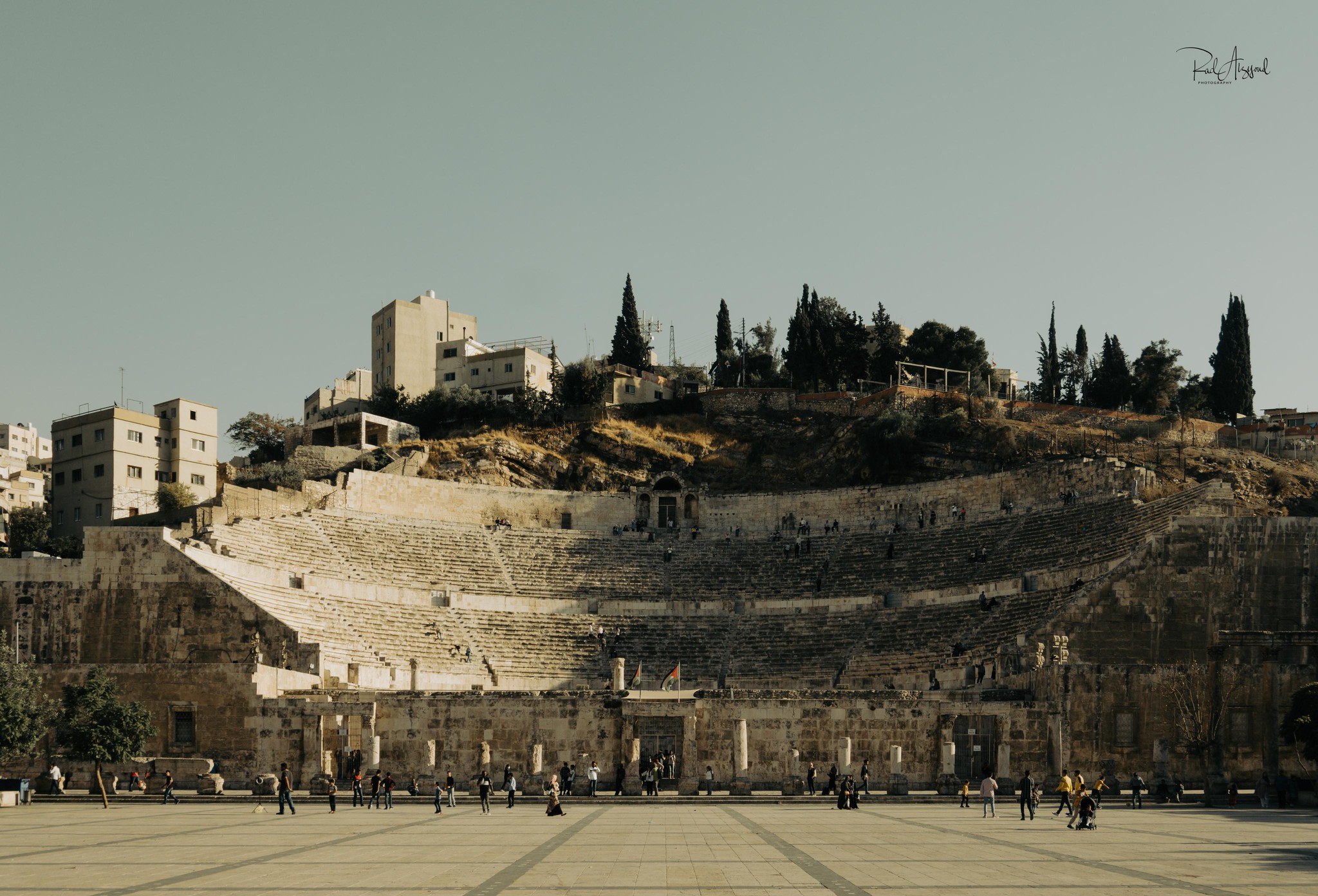 Ancient Roman Theater of Amman Rising Above the City