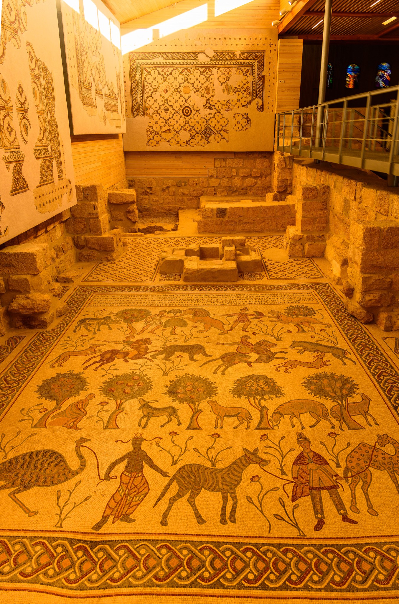 Ancient Mosaics of Hunting and Mythical Creatures in Jordan
