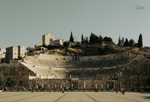 Ancient Roman Theater of Amman Rising Above the City