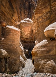 Narrow Canyon Walls of Wadi Rum, Jordan