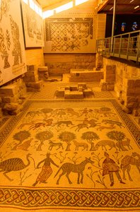 Ancient Mosaics of Hunting and Mythical Creatures in Jordan