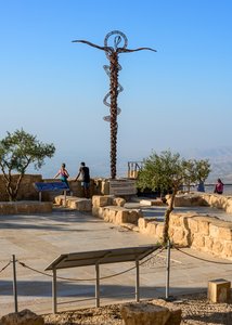 Mount Nebo's Bronze Serpent Monument Overlooking the Jordan Vall