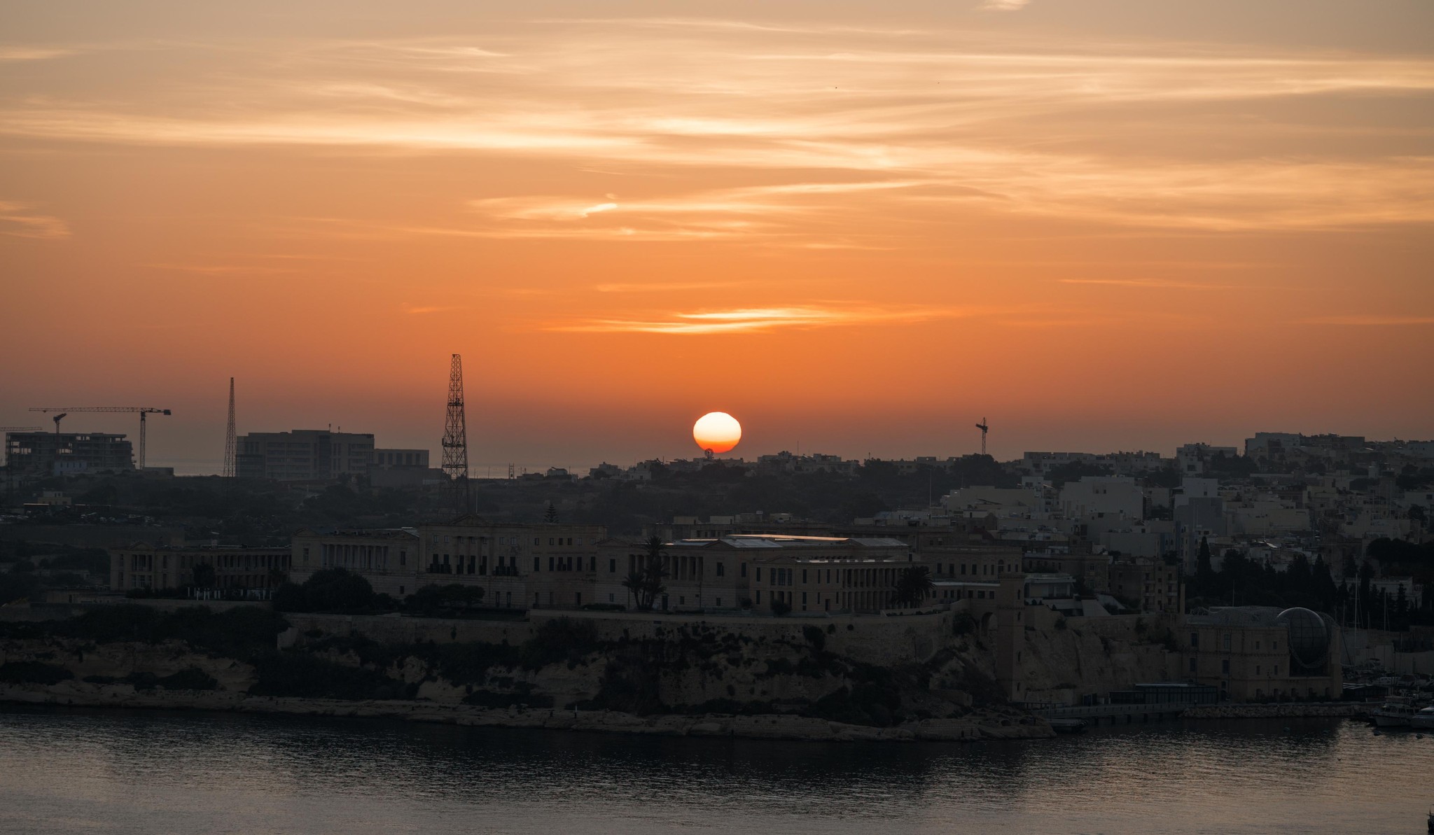 Maltese Sunset Over Historic Cityscape