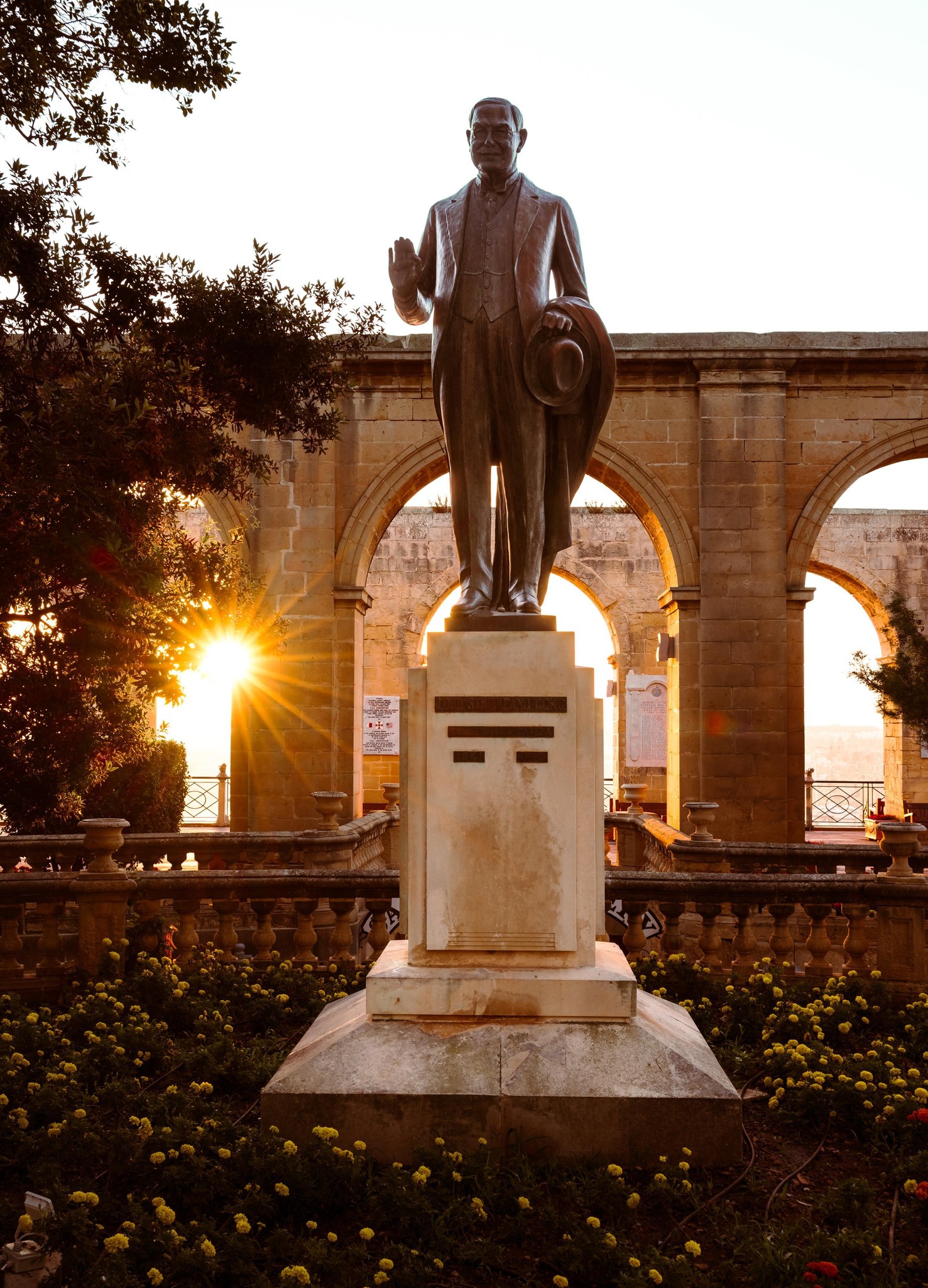 Maltese Monument Bathed in Golden Hour Light