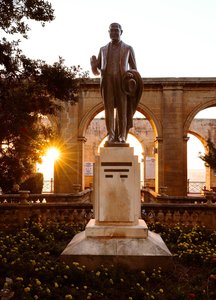 Maltese Monument Bathed in Golden Hour Light