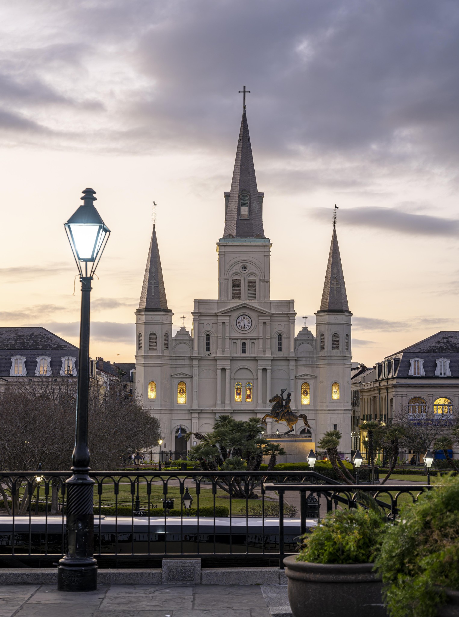 St. Louis Cathedral Illuminated in the Heart of New Orleans