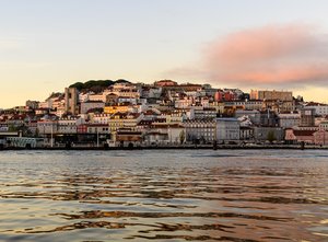Lisbon's Colorful Waterfront: A View Across the Tagus River