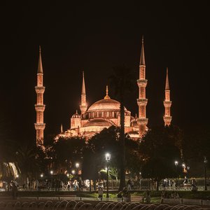 Istanbul's Hagia Sophia Illuminated at Night