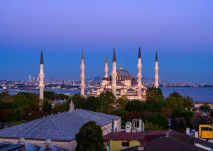 Istanbul's Historic Blue Mosque at Dusk