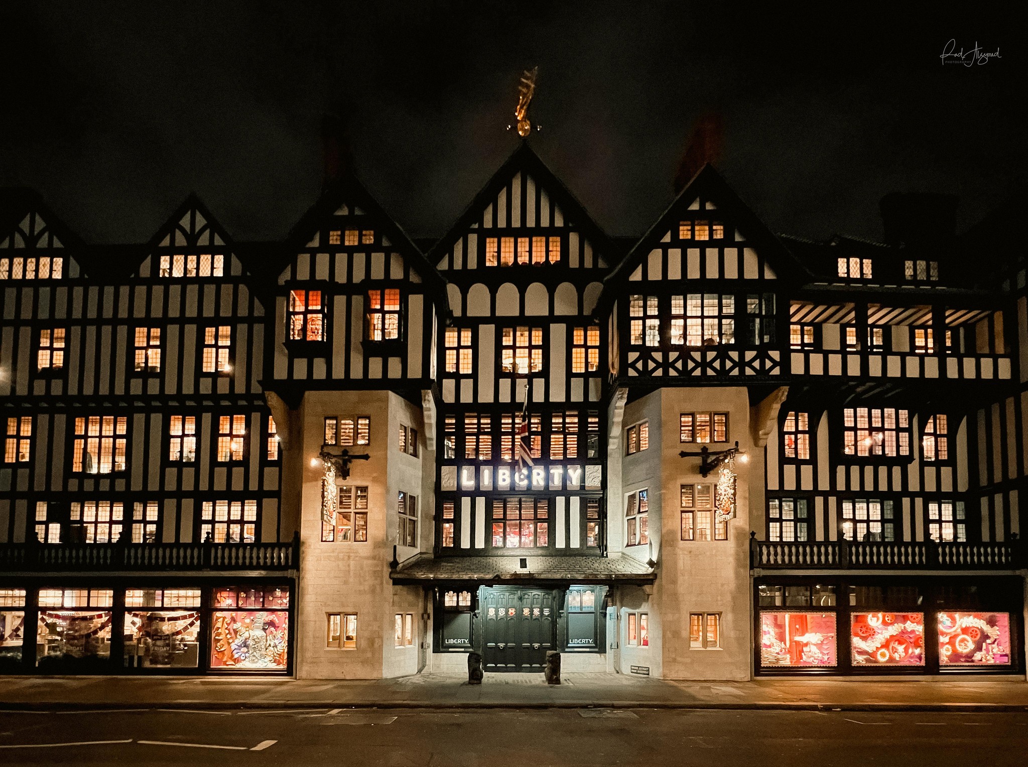 London’s Historic Liberty Department Store at Night