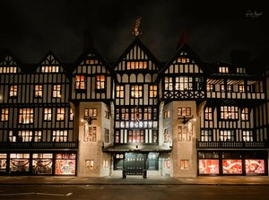 London’s Historic Liberty Department Store at Night